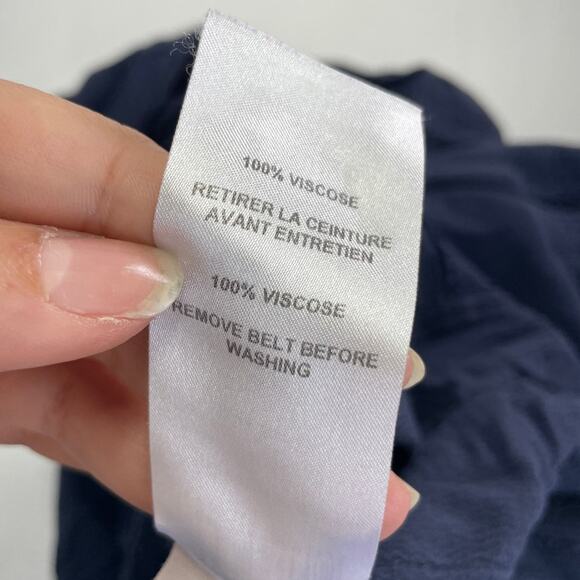 See By Chloe Dress Womens 36 Small Dark Denim Blue Mock Neck Crepe Mini - Picture 6 of 9